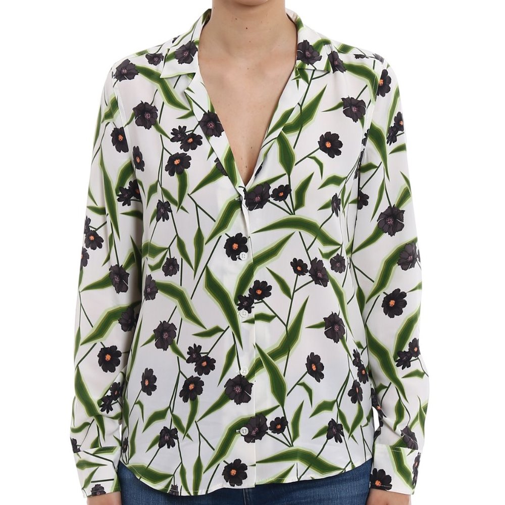 Floral Print Button-Up Blouse